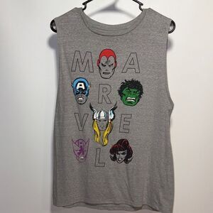 Marvel Kids Gray Tank Top with Superhero Faces